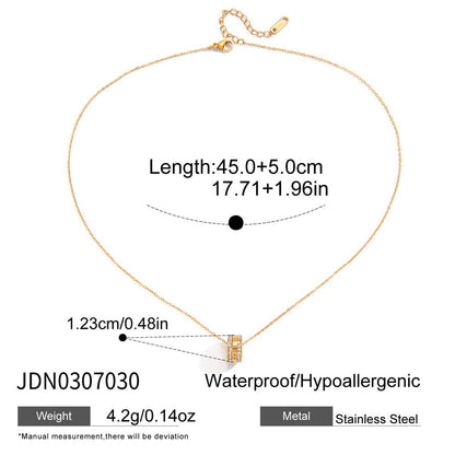 Slim Waist Titanium Steel Necklace Light Luxury Fortune Bead Collarbone Chain Baojia Stainless Steel Jewelry for Women with a Sense of Sophistication