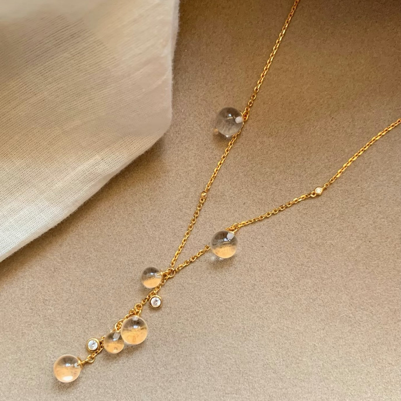 Pure Silver S925 Grape Cluster A White Crystal Necklace High-End Niche Exquisite Light Luxury Ins Gentle Korean Version Collarbone Chain