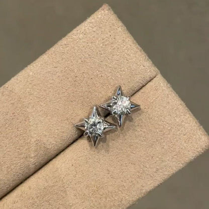 High Carbon Diamond Star Stud Earrings Summer New Trend Simple Petite Star Earrings Light Luxury Ear Jewelry New Trend