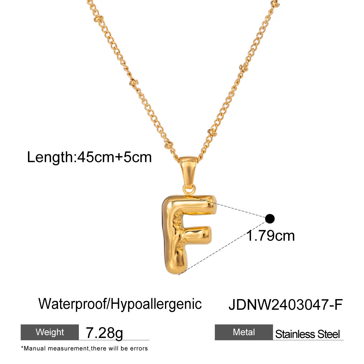 Stainless Steel Letter Necklace Pendant High-End Clavicle Chain Titanium Steel Jewelry Necklace
