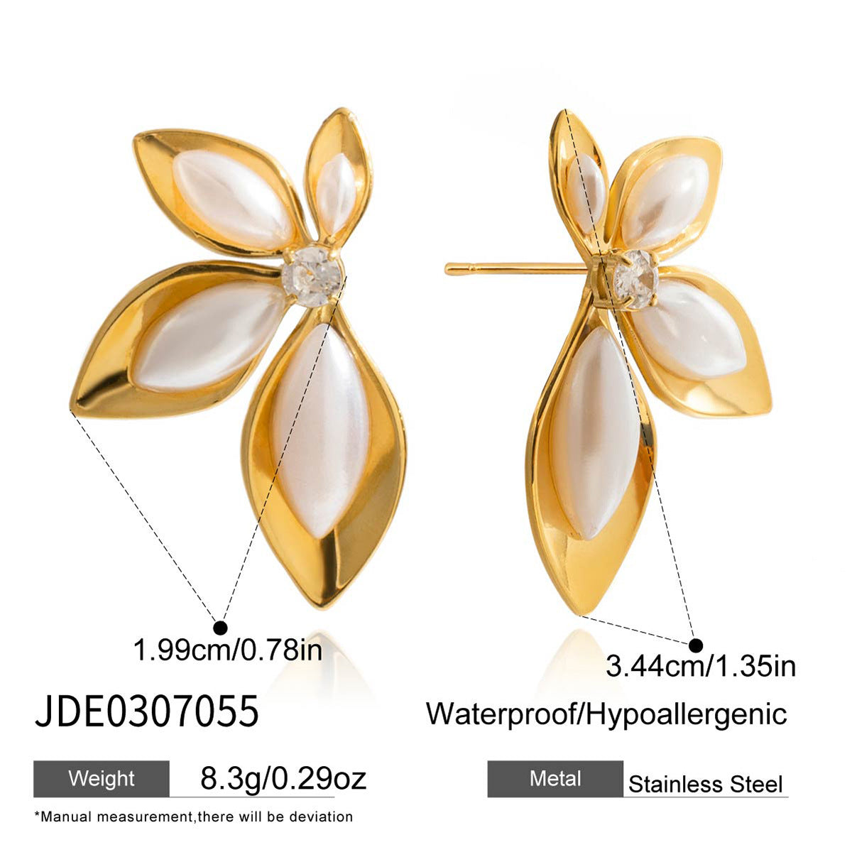 Titanium Steel Imitation Pearl Earrings Light Luxury High-end Earrings Non-fading Earrings Stainless Steel Jewelry