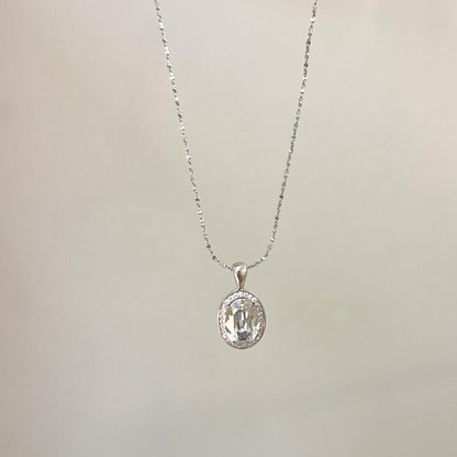 S925 Sterling Silver French Style Brilliant Violet Ice Flower Zircon Necklace Pigeon Egg Oval Pendant Full Diamond