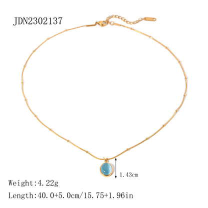 Titanium Steel Pearl Necklace Light Luxury High-end Tiger Eye Stone Collarbone Chain Non-fading Jewelry Stainless Steel Accessories for Women