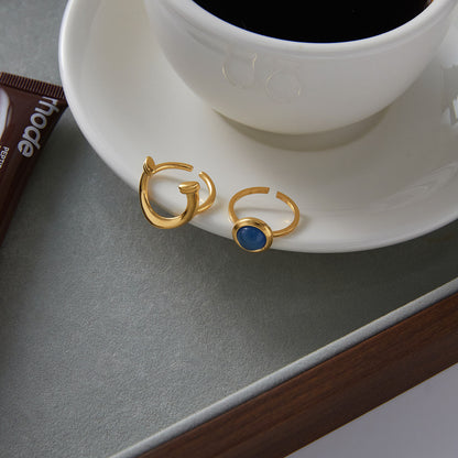 Original Equestrian Series Resin Ring Titanium Steel Non-Fading Stainless Steel Hand Jewelry Light Luxury High-End Feel