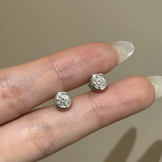 S925 Sterling Silver High Carbon Diamond Bubble Earrings for Women New Niche High-end Elegant