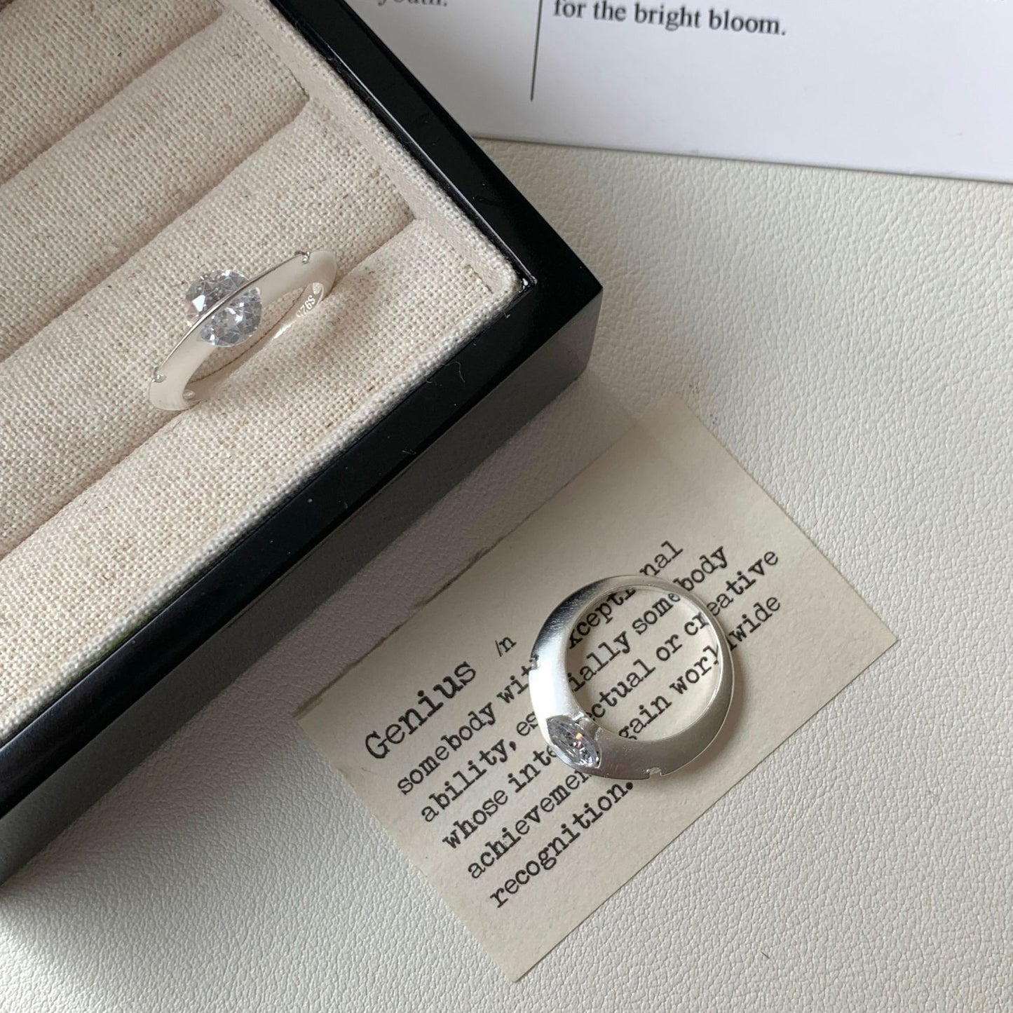 S925 Sterling Silver Starburst Zircon Rotatable Ring for Women, Niche Design with High-end Feel, Korean Style Ring