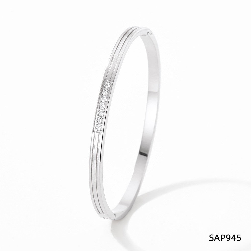 2025 New Stainless Steel Bracelet Hot-Selling Luxury High-End Micro-Paved Zirconia High-Grade Women's Bracelet