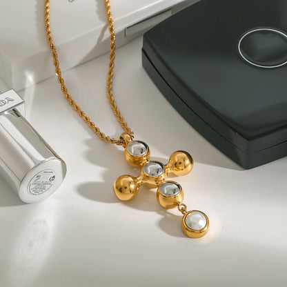 Non-Fading Cross Titanium Steel Necklace Light Luxury High-End Clavicle Chain Stainless Steel Jewelry