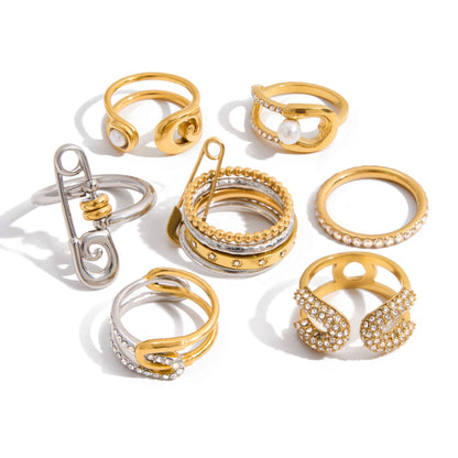 Original Design Paperclip Series Titanium Steel Ring Non-Fading Jewelry Stainless Steel Accessories High-End Feel