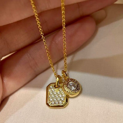 Pure Silver S925 Tianfangdiyuan Wushi Pendant Full Diamond Necklace Fashion Versatile Commuting Simple Personality Light Luxury Collarbone Chain