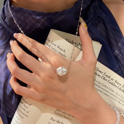 Pure Silver S925 Natural White Shell Pink Shell Lulutong Necklace Light Luxury High-end Feel Elegant Versatile Jewelry Simple Niche