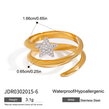 Titanium Steel Jewelry Stainless Steel Necklace Simple High-End Earrings Pentagram Ring Rings