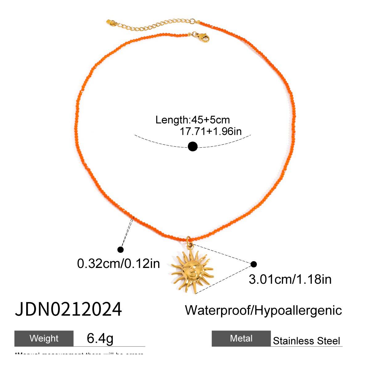 Stainless Steel Vacation Style Beaded Necklace Titanium Steel Jewelry for Women High-End Non-Fading Collarbone Chain