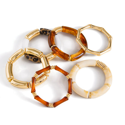 UV Gold-Plated Resin Bracelet Acrylic Bamboo Joint Bracelet Melad Autumn Winter High-End Feel Bracelet Niche Jewelry