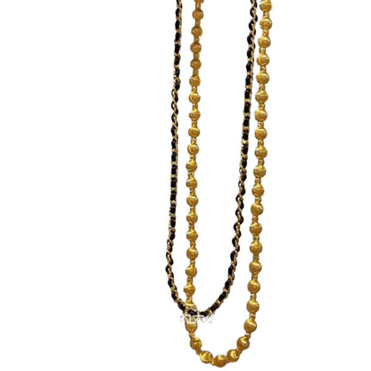 Sterling Silver S925 Real Gold Plated Cat's Eye Bead Necklace Bracelet Dual-use Light Luxury High-end Exquisite Niche Design