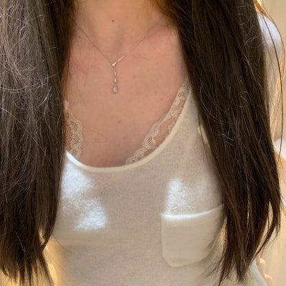 Pure Silver S925 Brushed Craft Rachel Necklace Earring Set Light Luxury High-end Fashion Versatile Adjustable Collarbone Chain