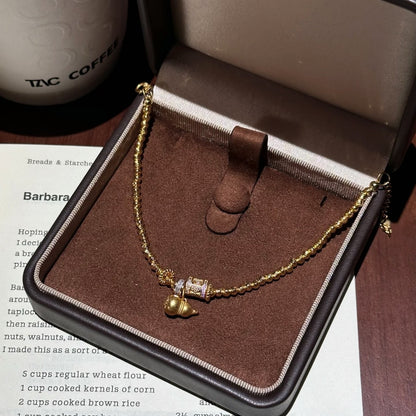 Six-Word Scripture Running Ring Gourd Coiled Bracelet New Chinese Style National Trend Fashionable Elegant High-End Buddhist Beads