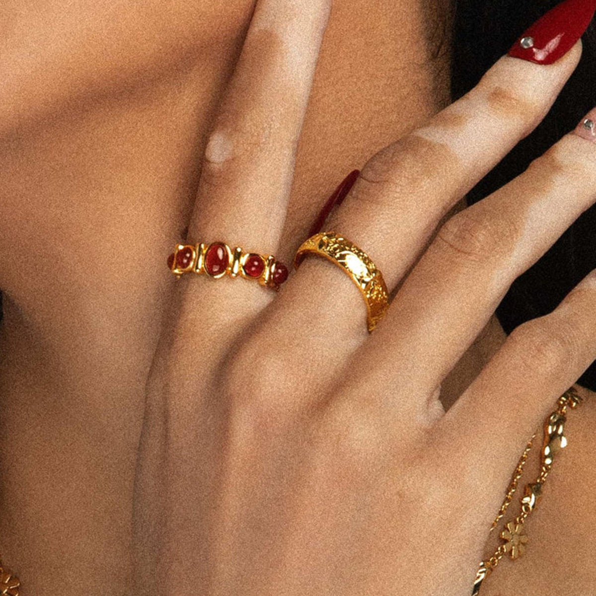 Tiger Eye Stone Titanium Steel Ring Non-Fading Stainless Steel Agate Jewelry for Women High-End Rings