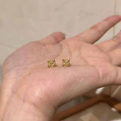 Pure Silver S925 Vajra Stud Earrings Exquisite High-end Sense Elegant Earrings Light Luxury Niche Simple Versatile