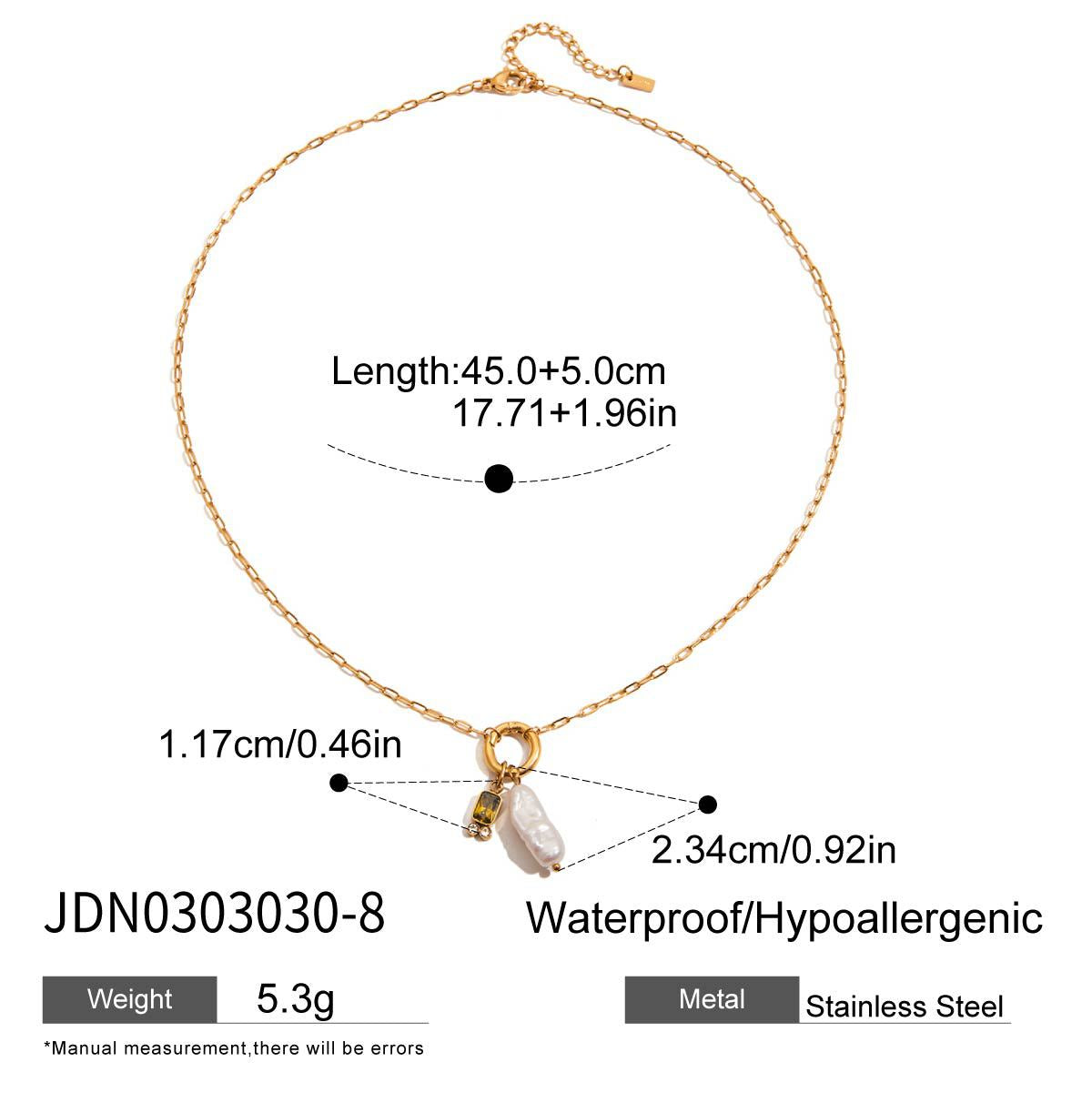 Twelve Birthstone Pearl Necklace Choker Stainless Steel Jewelry Light Luxury High-End Clavicle Chain Accessory