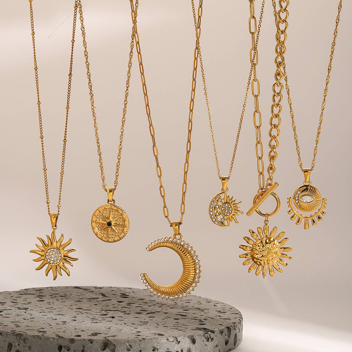 Stainless Steel Eight-Pointed Star Necklace High-End Ins Collarbone Chain Titanium Steel Necklace