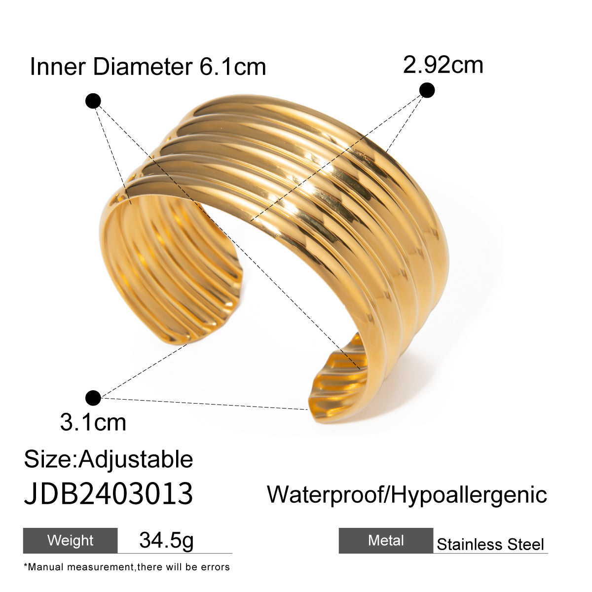 Titanium Steel Bracelet Non-Fading 18k Gold Bangle Stainless Steel Jewelry Women's Bracelet