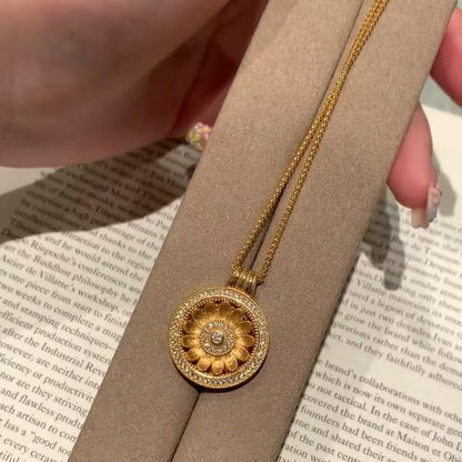 Italian Craft Brushed Light Spring Series Rose Full Diamond Double-Sided Wear Brushed Craft Compass Exquisite Light Luxury