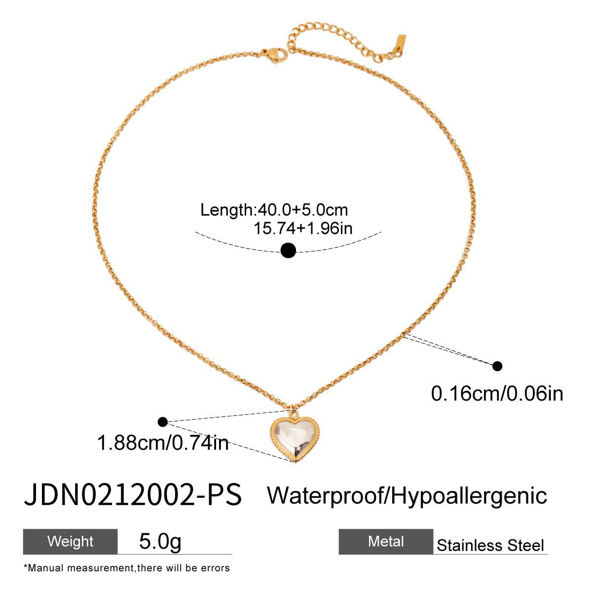 Titanium Steel Rhinestone Heart Necklace Light Luxury Niche Collarbone Chain Stainless Steel Jewelry for Women High-End Feel Jewelry