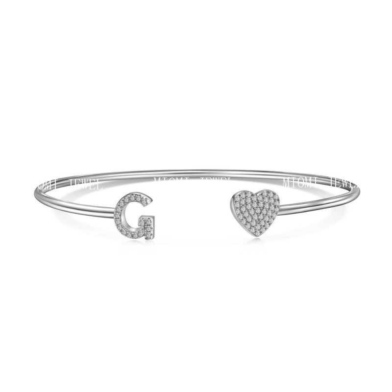 S925 Sterling Silver English Letter Bracelet for Women with Micro Pave Zirconia, Light Luxury Personality Style Bracelet