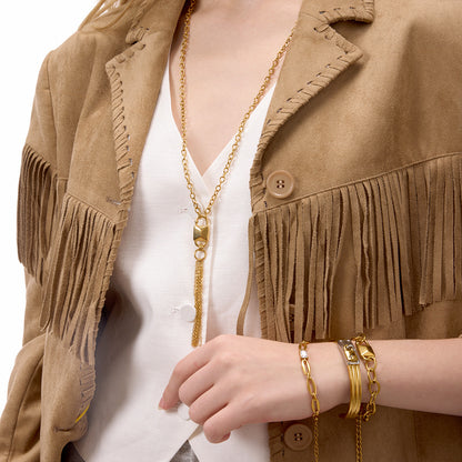 Original Design Titanium Steel Necklace Non-Fading Bracelet Niche Lock Bracelet Stainless Steel Jewelry High-End Feel