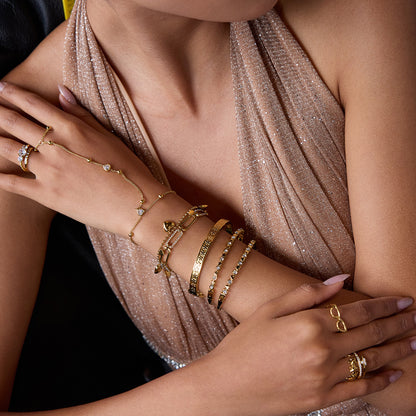 Stainless Steel Heart Bracelet Light Luxury High-End Feel 18k Gold Jewelry Non-Fading Titanium Steel Accessories