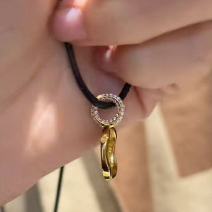 Pure Silver S925 Cross Double-Sided Wear Unisex Couple Style Black Rope Necklace Exquisite and Simple