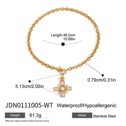 Stainless Steel Cross Necklace Titanium Steel Non-Fading Jewelry Light Luxury High-End Clavicle Chain