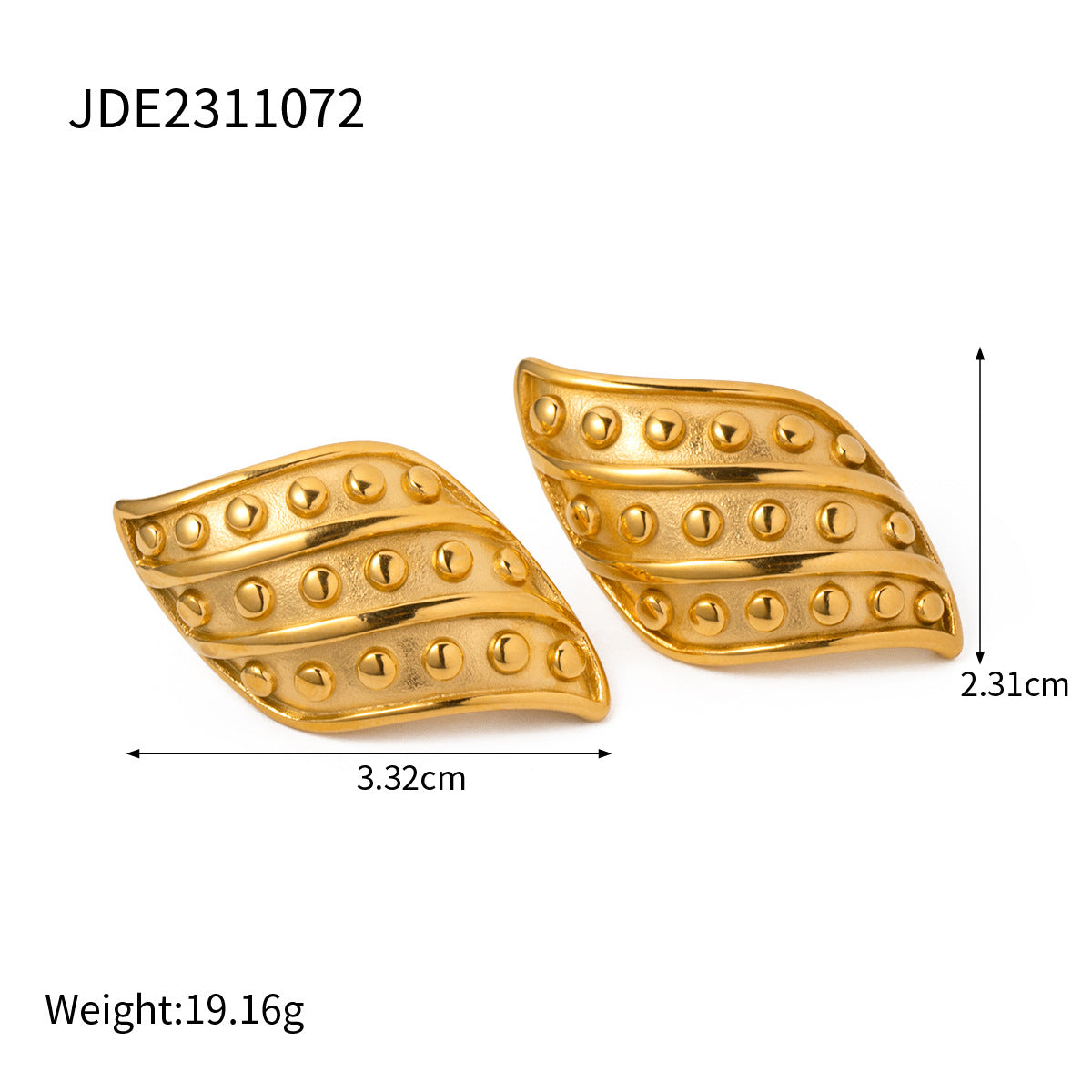 Stainless Steel Pearl Necklace High-end Exaggerated Flower Stud Earrings Titanium Steel Jewelry Earrings