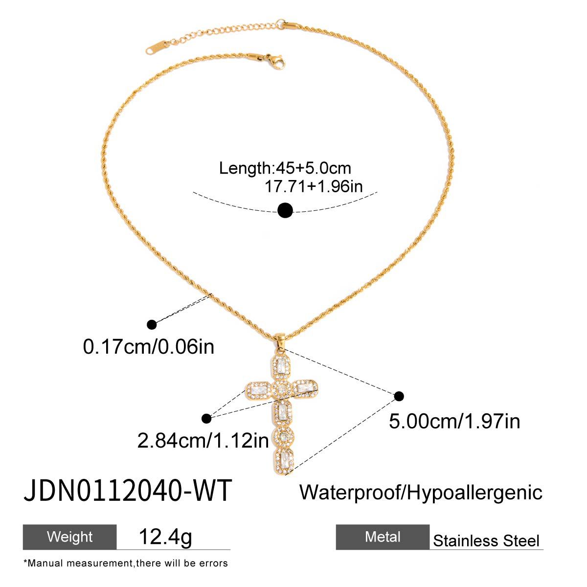 Rhinestone Titanium Steel Necklace Non-Fading Light Luxury Collarbone Chain Stainless Steel Jewelry High-End Feel Hot Item