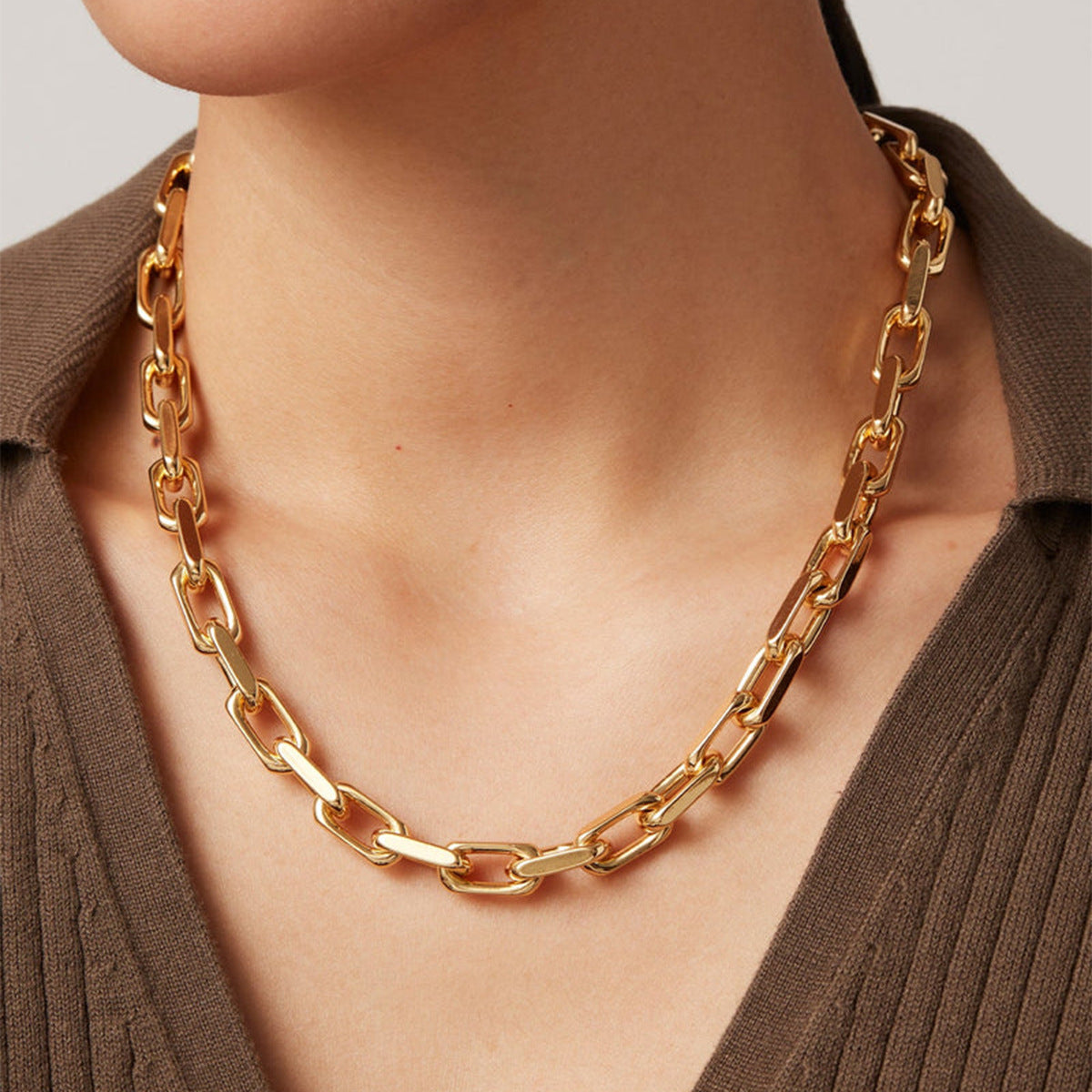 Stainless Steel Chain Necklace Layered High-End Collarbone Chain Titanium Steel Non-Fading Jewelry Necklace