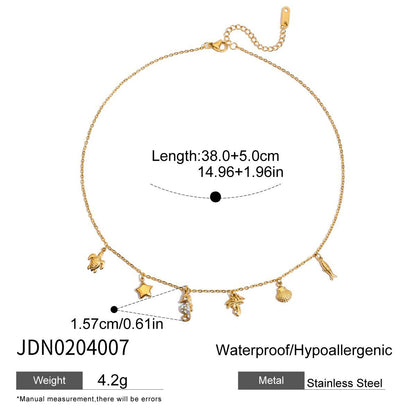 Titanium Steel Zircon Necklace for Women, Light Luxury High-End Clavicle Chain, Non-Fading Stainless Steel Jewelry