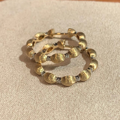 Italian Vintage Brushed Earrings Light Luxury High-end Jewelry 925 Sterling Silver Cut-off Diamond-studded Earrings