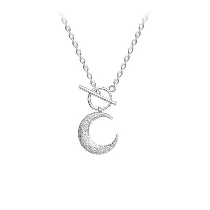 S925 Sterling Silver Flash Sand Moon OT Buckle Necklace for Women, Ins Style, Niche Light Luxury, Fairy-like, Super Sparkling, Radiant Choker