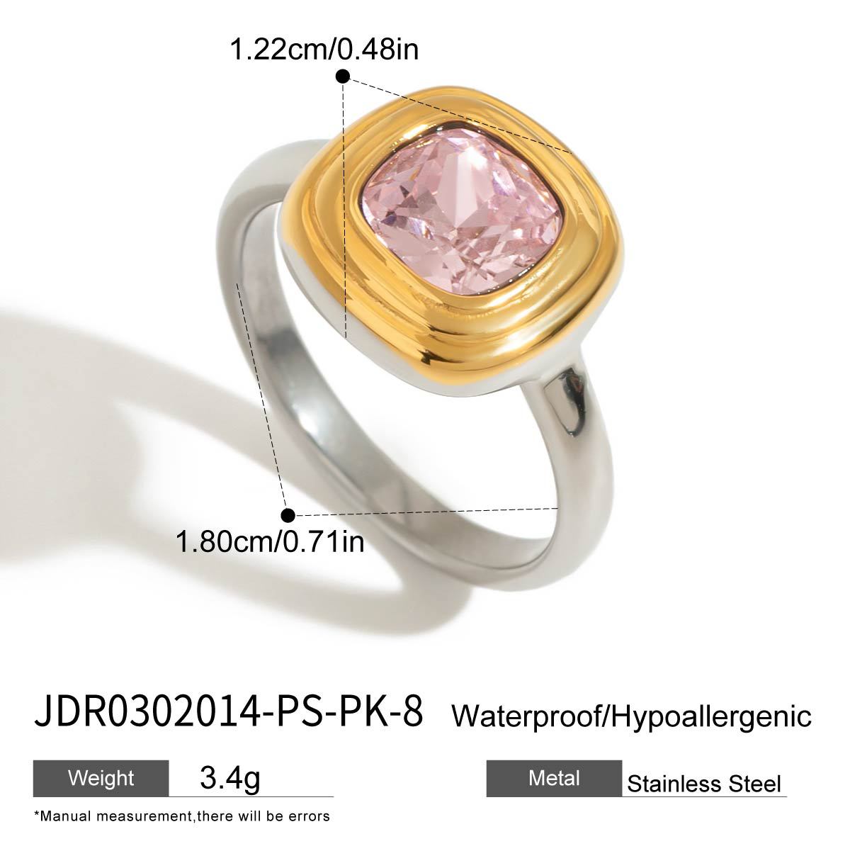 Titanium Steel Gold Bead Pearl Necklace Light Luxury Jewelry High-End Feel Stainless Steel Natural Stone Ring