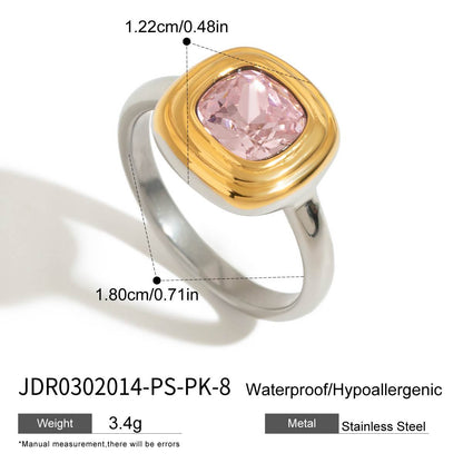 Titanium Steel Gold Bead Pearl Necklace Light Luxury Jewelry High-End Feel Stainless Steel Natural Stone Ring