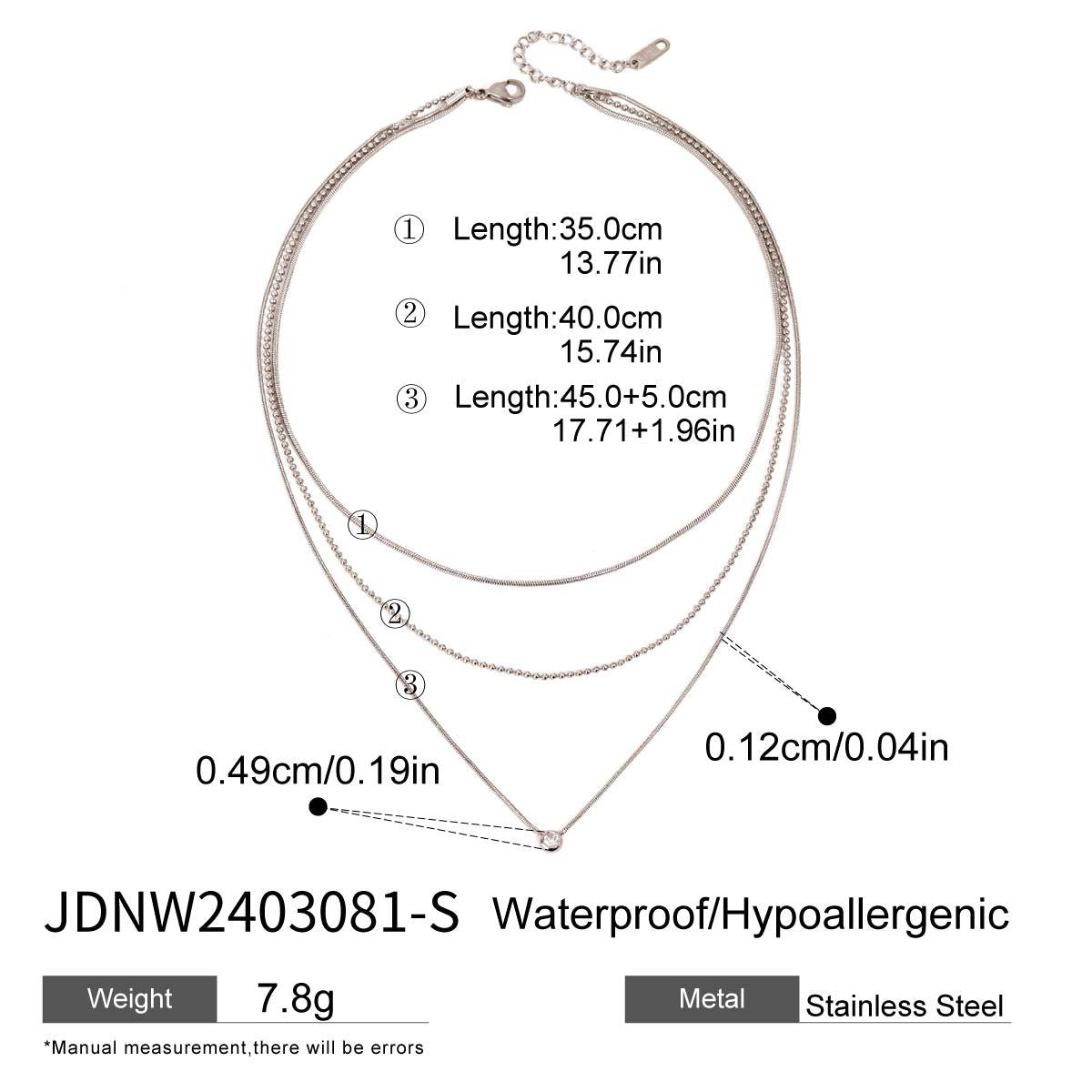 Three-layer Stacked Titanium Steel Necklace Accessories for Women, Light Luxury High-end Clavicle Chain Stainless Steel Jewelry