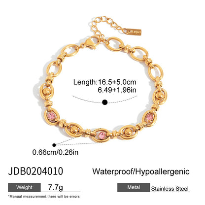 Stainless Steel Zircon Bracelet for Women, Light Luxury High-End Jewelry, Non-Fading Titanium Steel Accessories, Hot Item