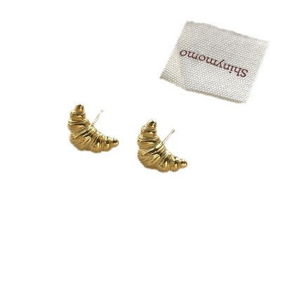 Pure Silver S925 Niche Design Baguette Baguette Alkaline Knot Earrings for Women High-end Bread Series Earrings