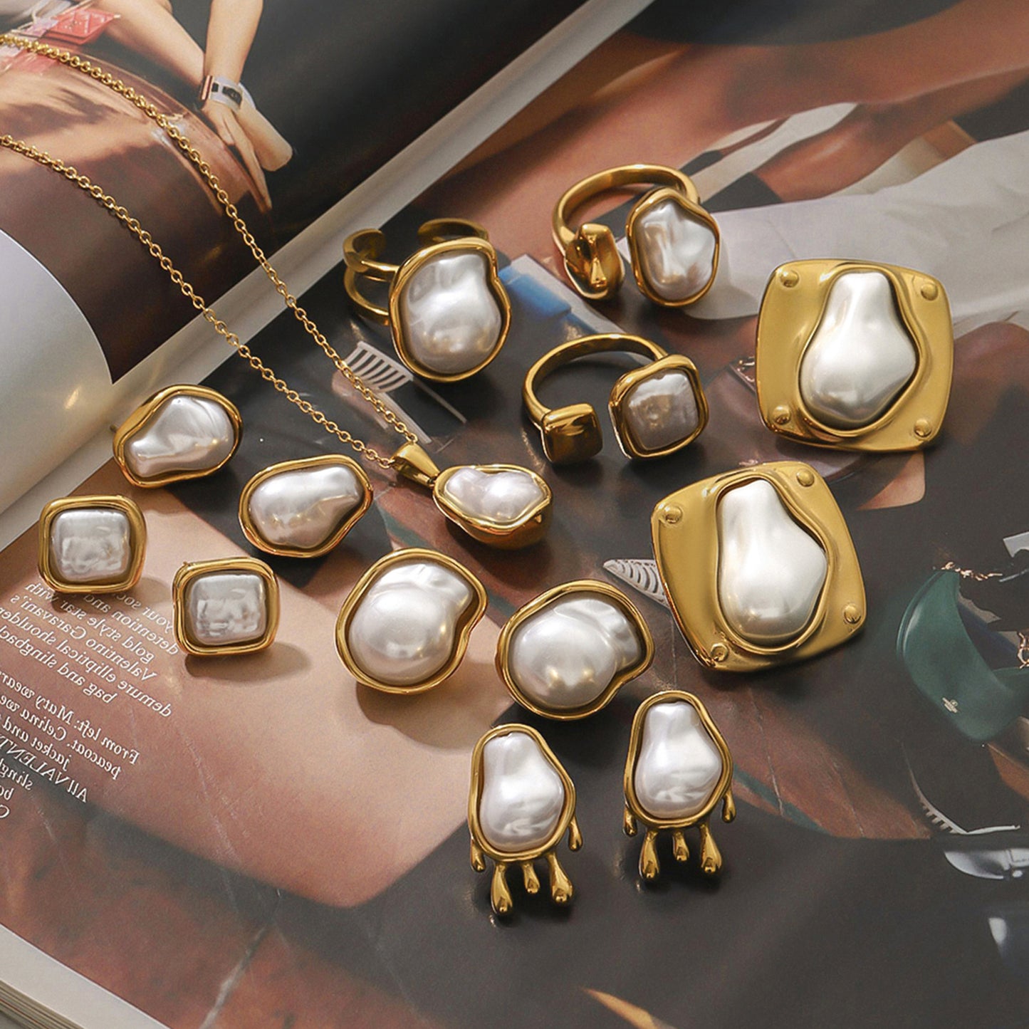 Necklace Titanium Steel Non-Fading Ring Stainless Steel Earrings Light Luxury High-End Jewelry Earrings