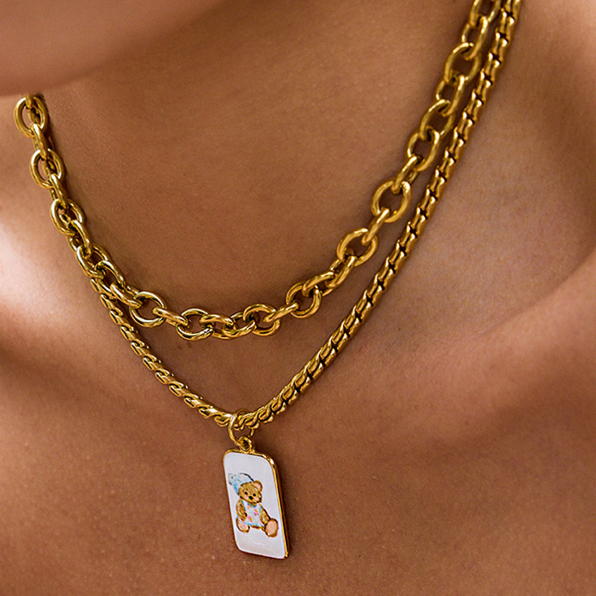 Titanium Steel Oil Drop Necklace Light Luxury High-end Clavicle Chain Non-fading Hot-selling Stainless Steel Jewelry