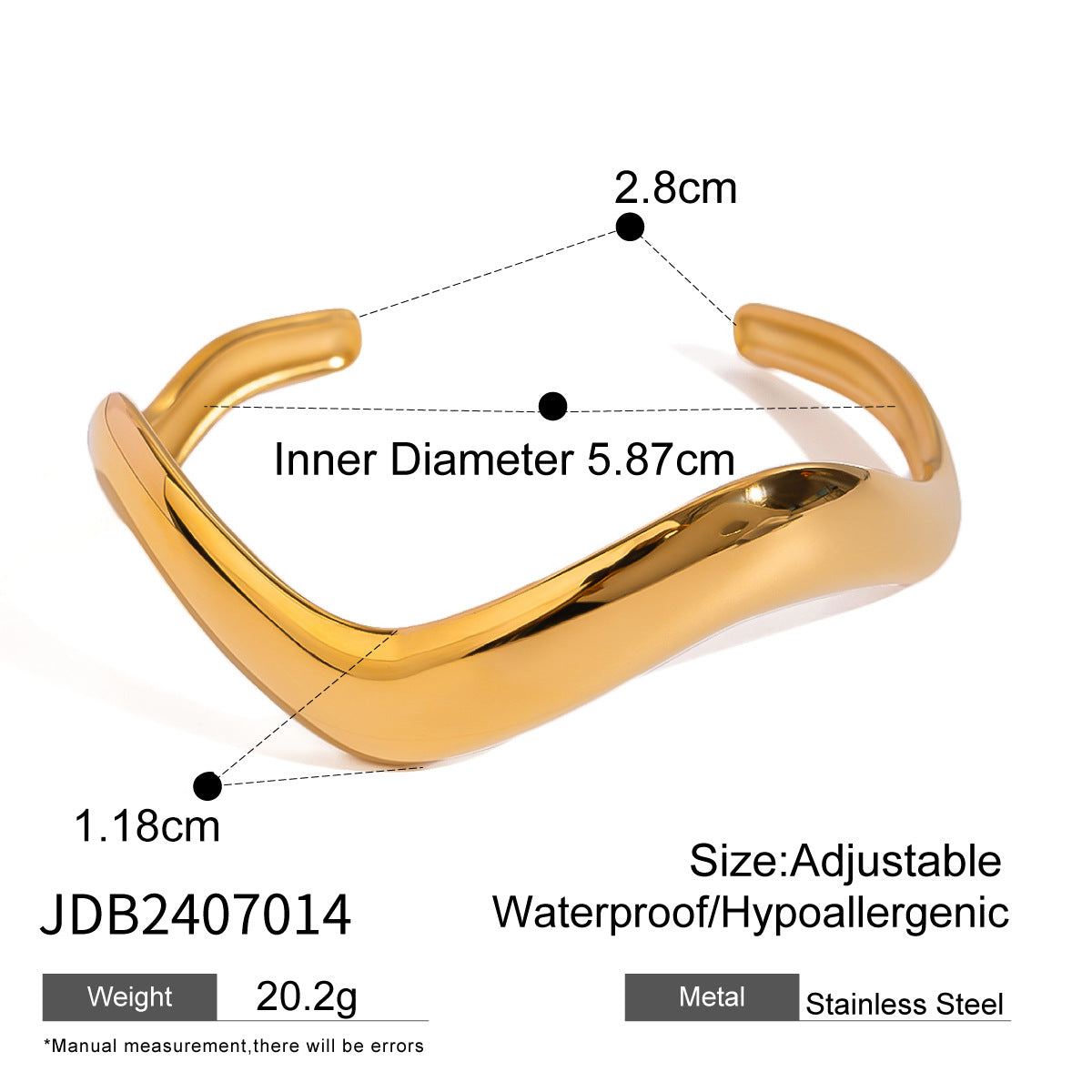 Jewelry Stainless Steel Plain Circle Bracelet High-End Ins Open Bracelet 18k Gold Titanium Steel Hand Accessory