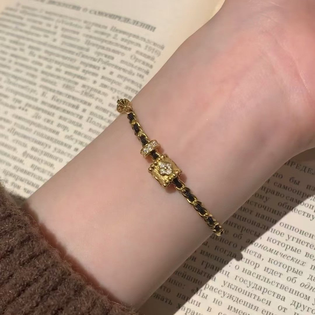 Black Gold Brushed Craft Bracelet Design Small Waist Bracelet Vintage Jewelry Gift for Best Friend