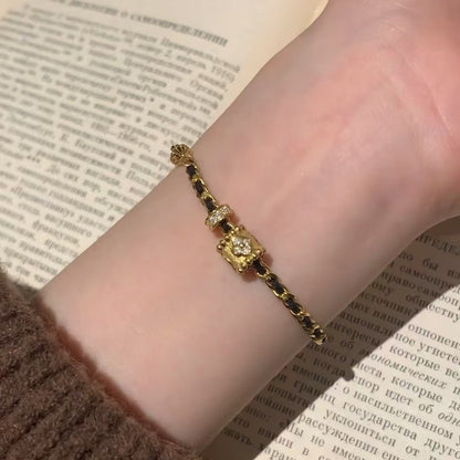 Black Gold Brushed Craft Bracelet Design Small Waist Bracelet Vintage Jewelry Gift for Best Friend