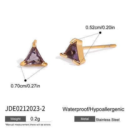 Titanium Steel Zircon Earrings Light Luxury High-end Ear Clips Non-fading Stud Earrings Stainless Steel Jewelry for Women